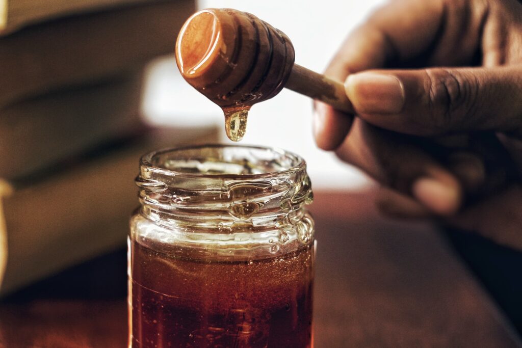 a jar of honey